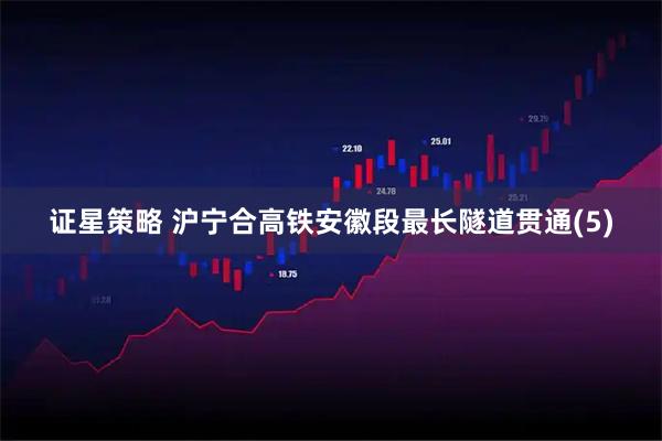 证星策略 沪宁合高铁安徽段最长隧道贯通(5)