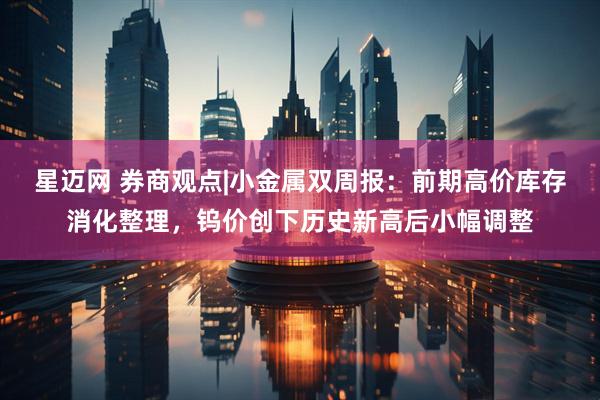 星迈网 券商观点|小金属双周报：前期高价库存消化整理，钨价创下历史新高后小幅调整